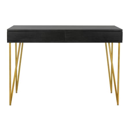 Safavieh 29.5 x 43.3 x 19.7 in. Pine Two Drawer Desk, Black FOX2238B